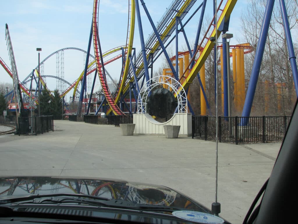 Driving through Cedar Point