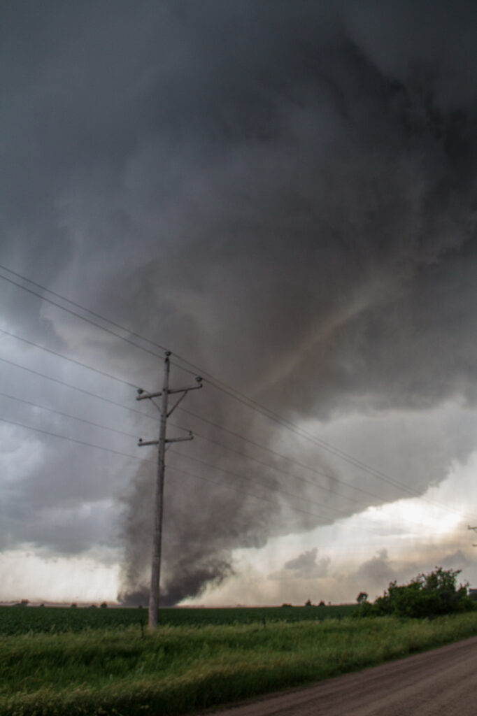 Tornado crossing the road