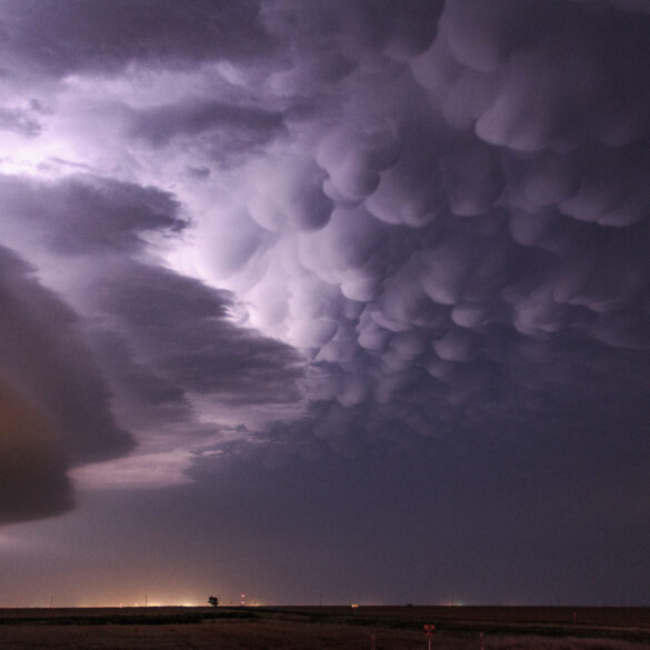 A display of mammatus clouds between Hobart and Lone Wolf, OK on May 19, 2012.