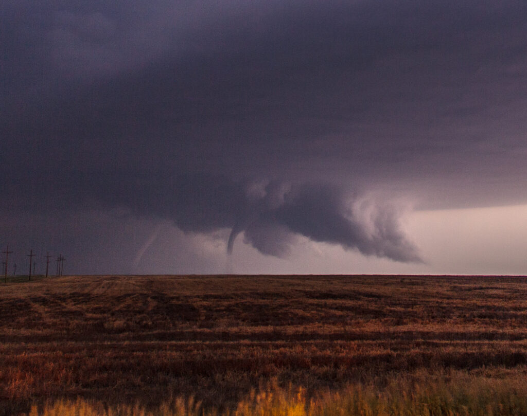 Two Tornadoes near LaCrosse Kansas