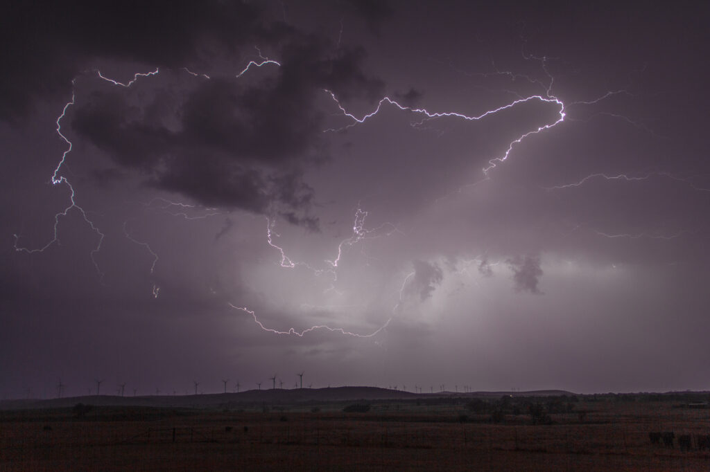 Lightning over Saddle Mountain