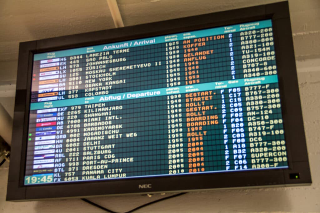 Arrivals and Departures Board at Miniatur Wunderland