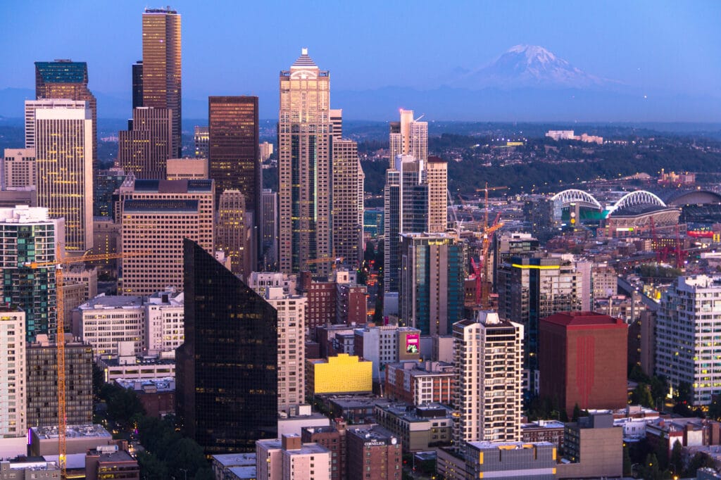 Downtown Seattle from the space needle.