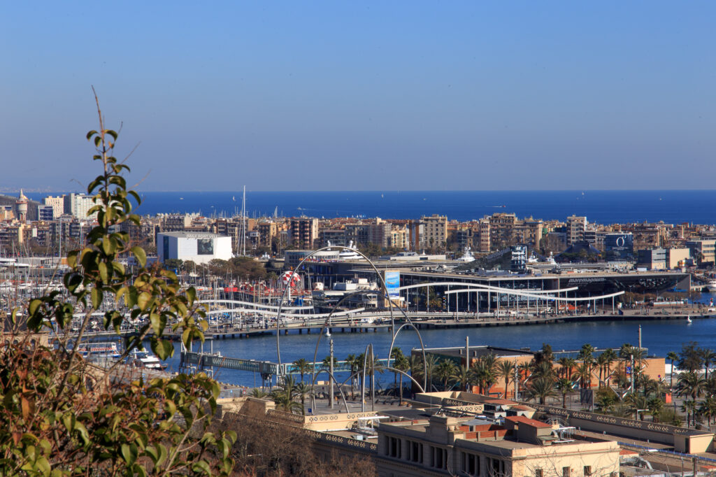 Overlooking Barcelona Harbor and Water Front