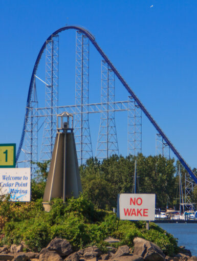 Millennium Force from outside the marina