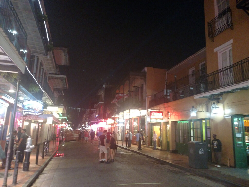 Walking down Bourbon Street