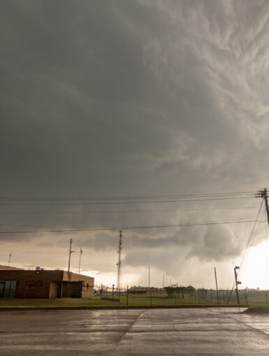 Storm crosses I-240 near Anderson Road. OKC Fire station 28 in foreground