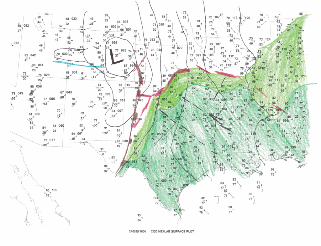 May 25, 2024 - 18Z Surface Hand Analysis